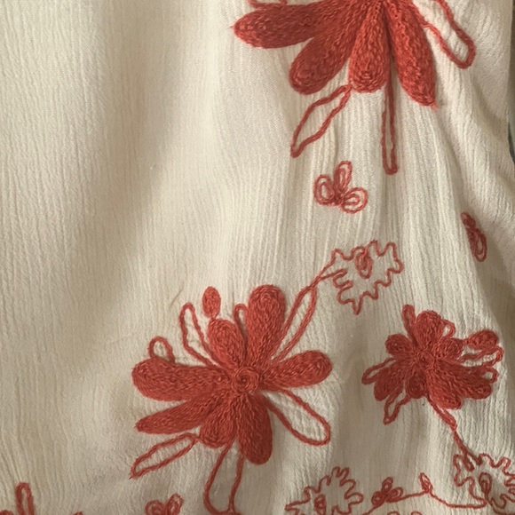 FREE PEOPLE Sheer Dress Boho Bell Sleeves Embroidered Flower design - Picture 4 of 4